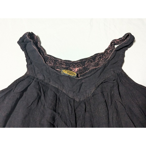 RIMA BEACHWORLD Women One Size Fits All Black Embroidered Viscose Short Sundress - Picture 13 of 14